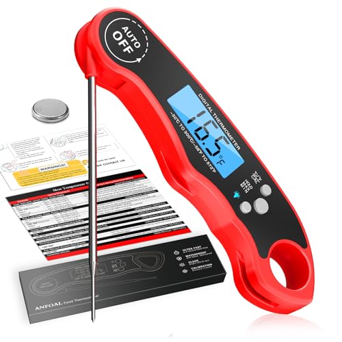Meat Thermometer Digital, Instant Read Thermometer for Cooking Food Kitchen Wireless Probe, Grill BBQ Baking Smoker Water Oil Outdoor – with Backlight/Calibration/Hold Digital/Waterproof
