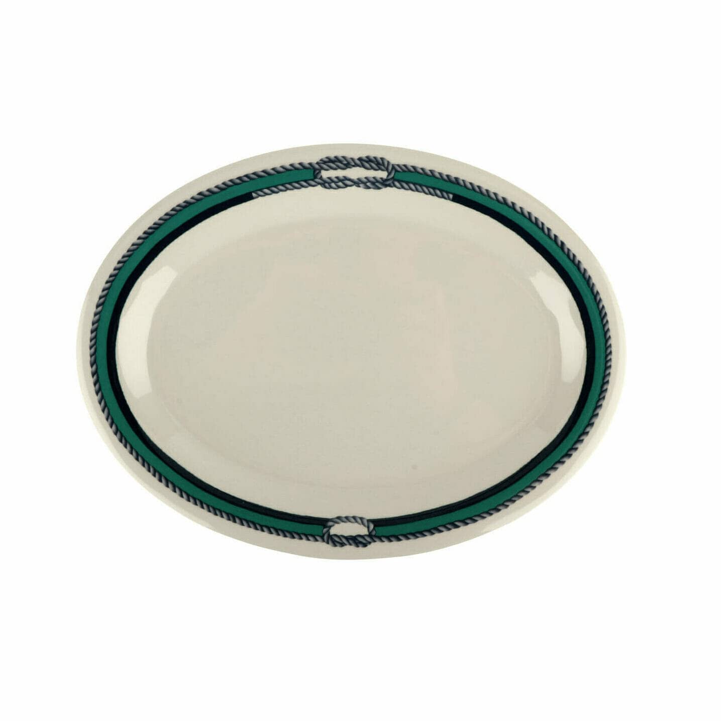G.E.T. OP-120-DW Melamine Oval Serving Platter / Dinner Plate, 12" x 9", Diamond White (Set of 12)
