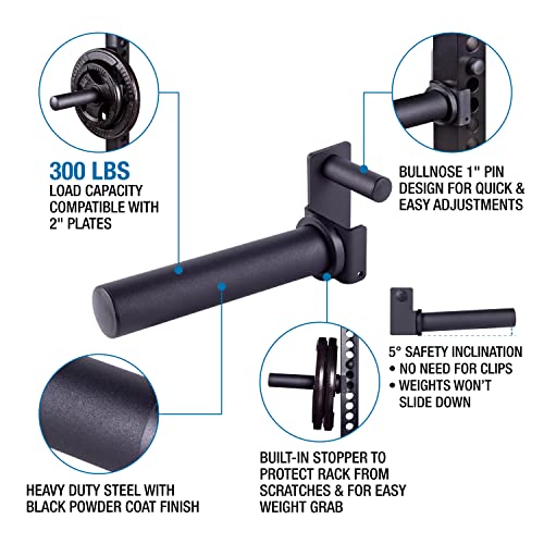 AmStaff Fitness Olympic Weight Plate Holder for Power & Squat Racks – Fits 2x2, 2.33x2.33, 3x3 Inch Tubes, 1" Hole – Storage Horns for Weight Plates on Power Rack – Pair (2.33" x 2.33") by AmStaff Fitness - Image 4