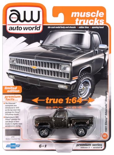 Auto World 64452 Muscle Trucks 1:64 1981 Car Silverado Series B Graystone