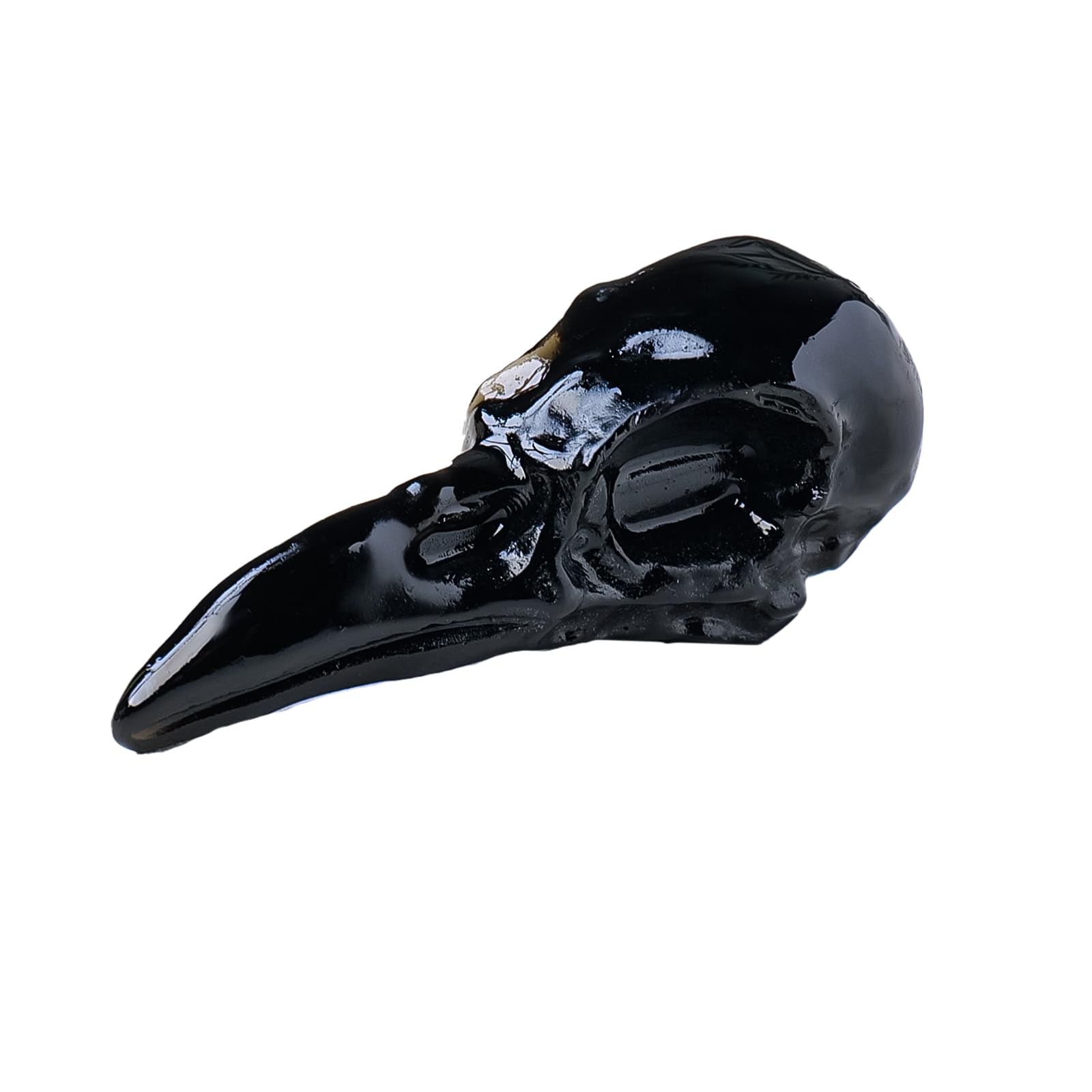 RunyangshiNatural Obsidian Crystal Bird Skull Statue Crow Skull Sculpture Healing Crystal Polished Gemstone Carving Home Office Desk Lucky Decor Gift