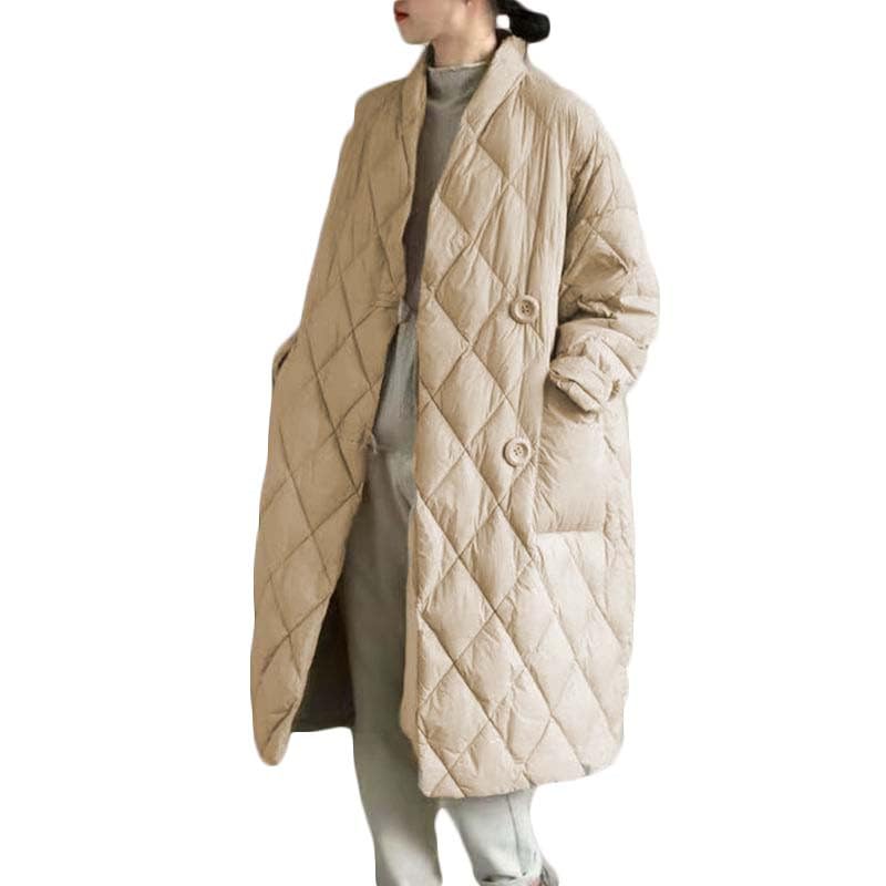 Amazon.com: Women Long Baggy Winter Puffer Coats Collarless Cotton