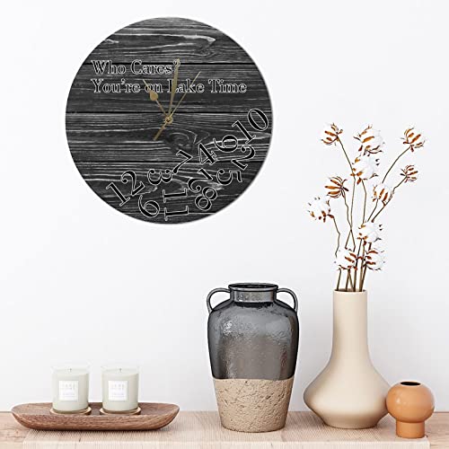 Reloj de pared redondo silencioso de madera 10 in miniatura 3