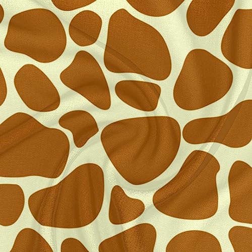 QsirBC Animal Giraffe Print Square Silk Scarf, Summer Head Scarf, Hair Scarf for Women Soft Smoothness for Travel Yoga Handkerchief Shawl Sunscreen Gift 23.6× 23.6 Inches3