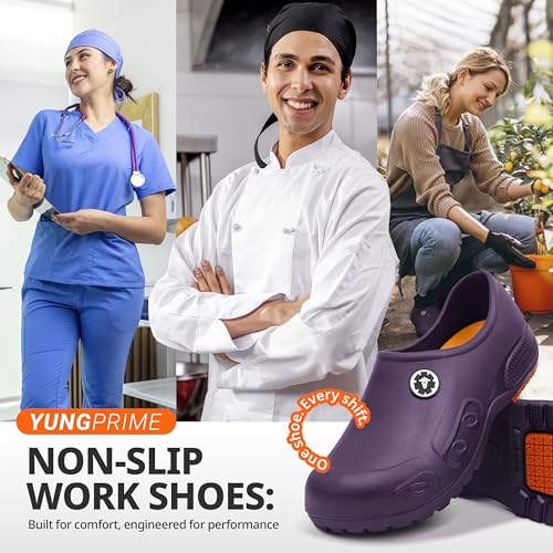 Image of YUNGPRIME Men's and Women's Slip-Resistant Work Shoes - Nursing - Chef Shoes