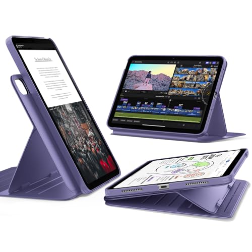 Image of ESR for iPad A16 Case, iPad 11th /10th Generation Case (2025 /2022), Removable Magnetic Cover with Pencil Charging & Storage, Adjustable Portrait /Landscape Stand, 9 Standing Angles, Shift Series, Purple