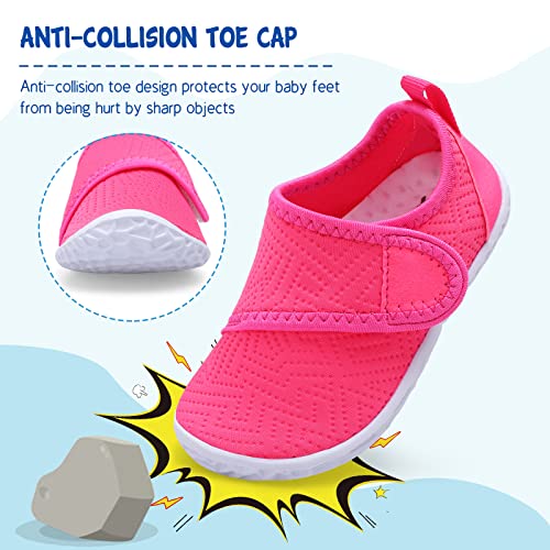 Image of LeIsfIt Toddler Water Shoes Boys Girls Barefoot Aqua Socks Kids Breathable Quick-Dry Swim Shoes for Beach Pool Surf