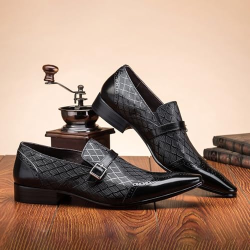 Image of Men Alligator Crocodile Print Oxfords Dress Shoes Business Casual Cap Toe Wingtip Formal Derby Shoes Wedding Prom Tuxedo Shoes Loafers