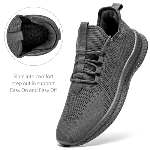 Image of Mens Slip On Walking Shoes Sneakers Running Shoes Trainers Athletic Gym Fitness Sport Shoes Non Slip Breathable Mesh Workout Fashion Breathable Comfortable