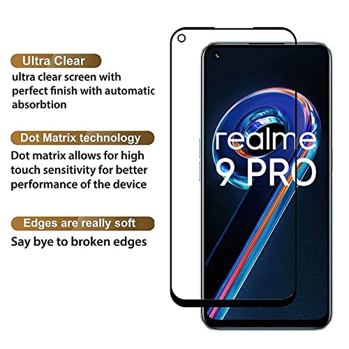 Image of Screen Protector for realme 9 Pro 5G (Black) Tempered Glass Edge-to-Edge 6D Screen Guard With Installation Kit