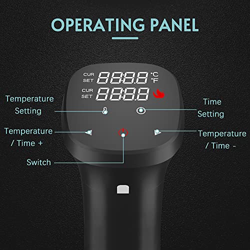 Mingzhe Fogão Sous Vide 1100W à prova d'água silenciosa máquina de cozinhar com tela de exibição de