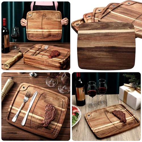 Set 6 Platos de Madera para Steak con Canal para Jugos miniatura 6