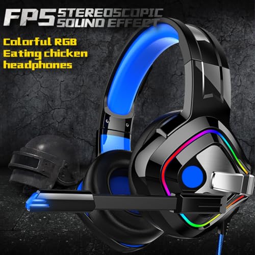 Casque de jeu RGB Uonlytech bleu avec basse surround pour PC - 6