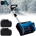 Cordless Electric Snow Shovel - 600w Brushless Snow Blower, 30 Mins Battery, Lightweight for Winter Stairs & Driveways,Effortless 3-Way 45° Snow Discharge(2batteries)