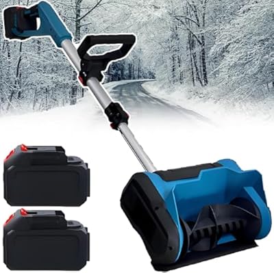 Cordless Electric Snow Shovel - 600w Brushless Snow Blower, 30 Mins Battery, Lightweight for Winter Stairs & Driveways,Effortless 3-Way 45° Snow Discharge(2batteries)