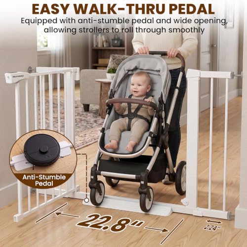 Image of Mumeasy 36 inch Extra Tall Baby Gate for Stairs, 29.7-43 inch Auto Close Dog Gate