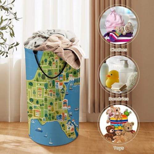 Panier à linge imperméable pliable de rangement - 4