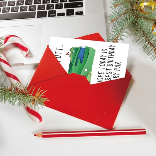 YiKaLus Funny Golf Birthday Card for Men, Snoopy Sports Bday Gifts for Dad Uncle Husband Brother, I Hope Today Is Your Best Birthday By Par