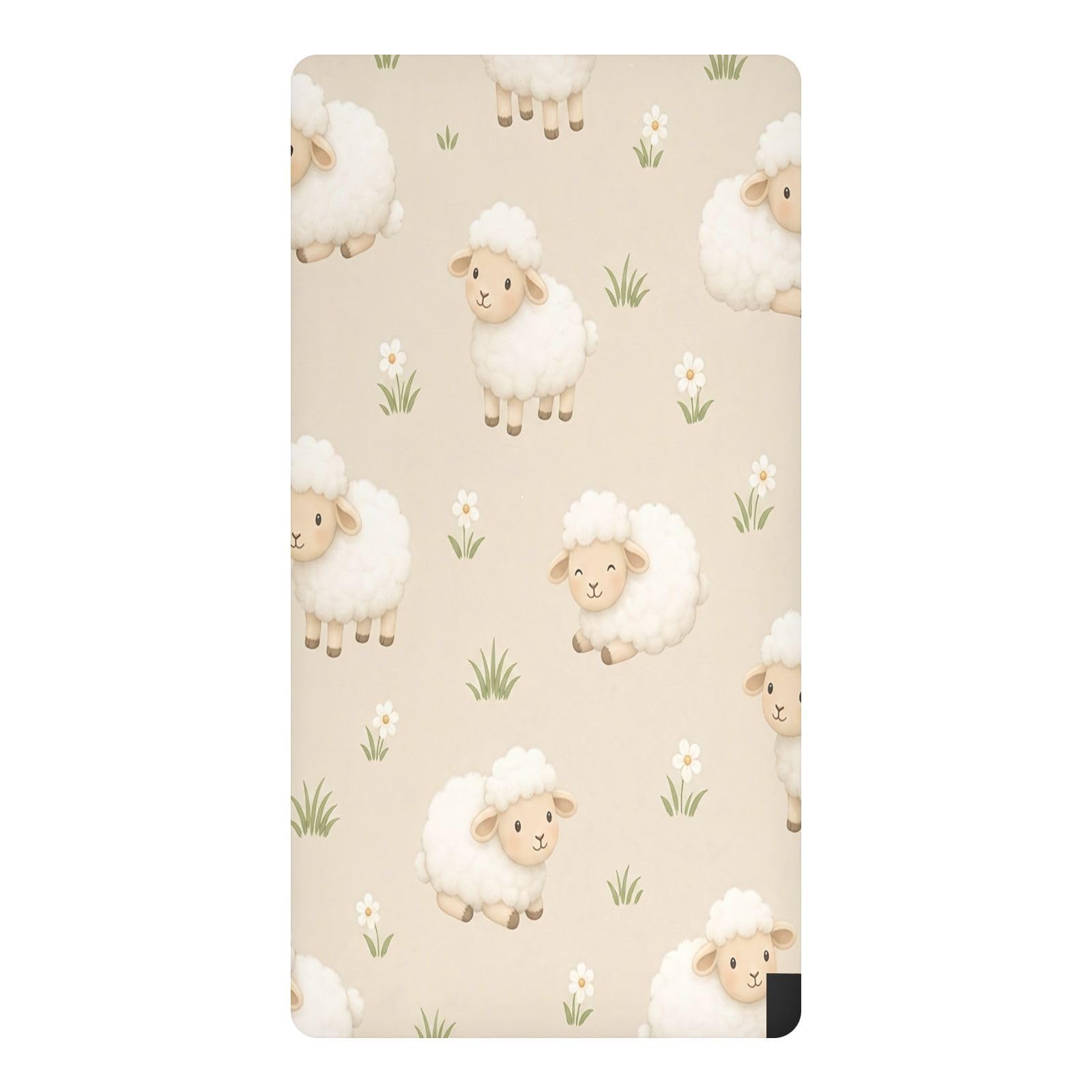 BOESI Cute Sheep Waterproof Crib Sheet,Fitted Mattress Protector