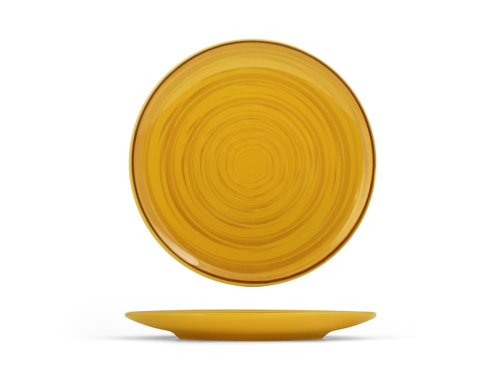 H&H 1536303 Stoneware Coupe Papaya Fruit Plate, 19 cm, Avocado