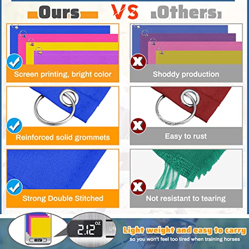 Equestrian Training Flag 4 Pieces Equestrian Training Equipment Nylon Flag with Flagpole(Yellow, Pink, Purple, Dark Blue) - Thumbnail 5
