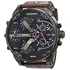 Diesel Men’s 57mm Mr. Daddy 2.0 Quartz Stainless Steel and Leather Chronograph Watch, Color: Silver, Brown (Model…