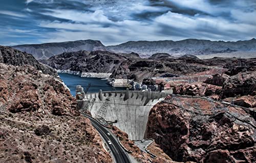 Panorama Puzzle 1000 Pieces, Natural Beauty, Nevada, Jim Dam, Hoover Dam 50x70CM