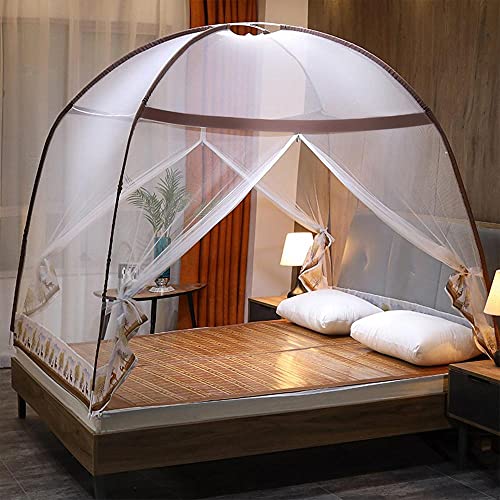 Moustiquaire Pop Up pour Lit Double, Portable De Voyage Moustiquaire,Fermeture À Glissière À Double Porte,Entièrement Fermé,Tente Camping Mosquito Rideau (180*200 Cm) Cover