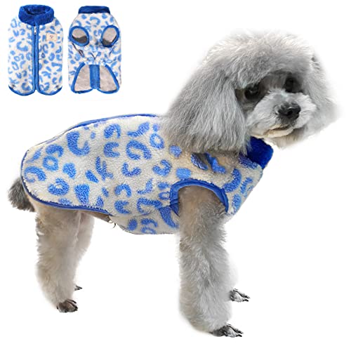 Tony Hoby Dog Cold Weather Coat, Thermal Fleece Dog Jacket, Dog Winter Jacket For Small Medium Dog (Blue&White, Xs) #TOP6