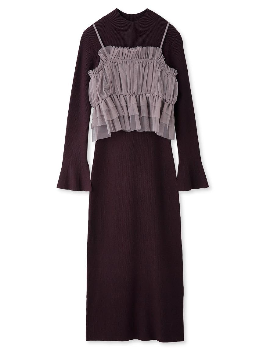 snidel　チュールドッキングニットワンピース　モカ 51ULFXotkJL.jpg