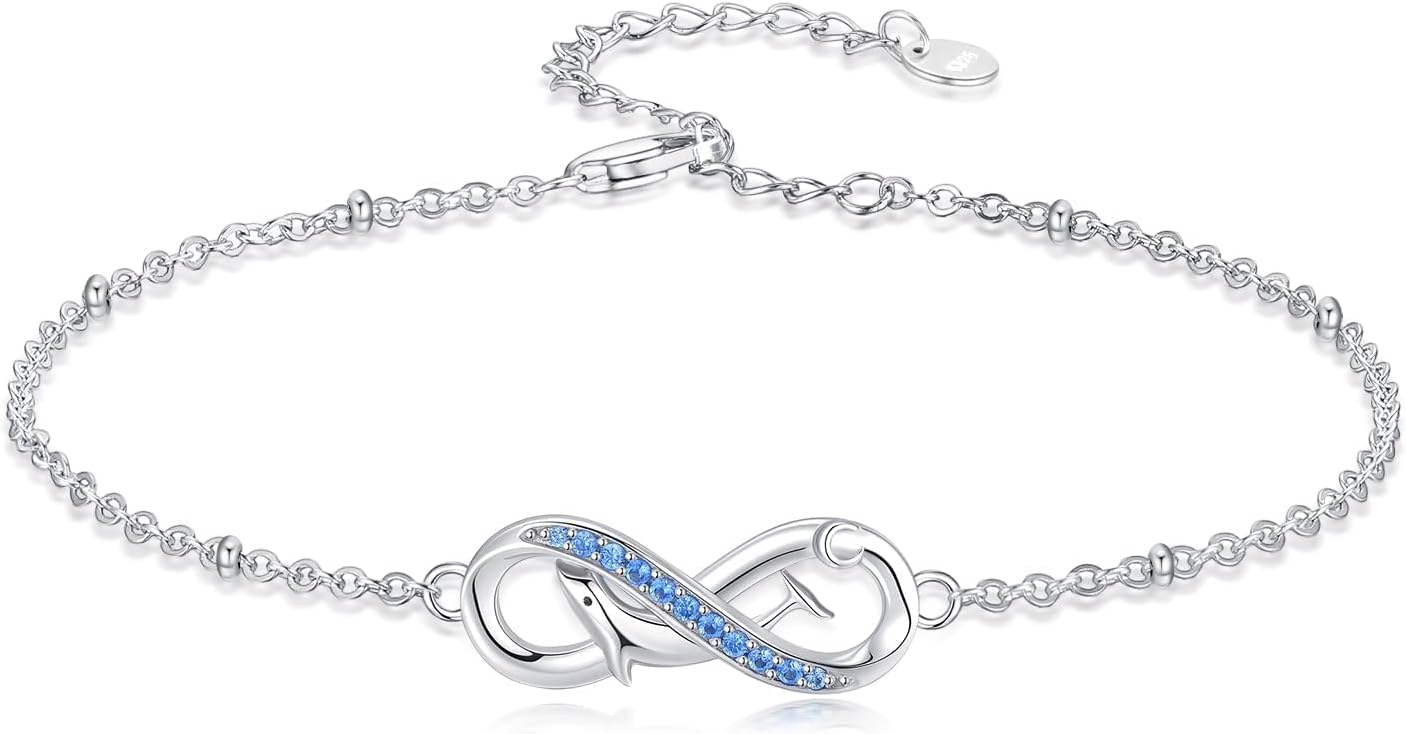 Midari 925 Sterling Silver Bracelets Anklets for Women Sea turtle/Sunflower/Sea Shell Starfish/Sun/Dolphin/Dragonfly/Wave Adjustable Summer Jewelry Gifts