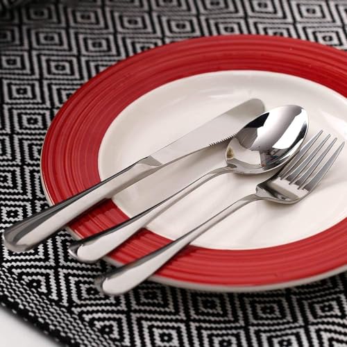 Image of Portable Utensils Set with Case - Reusable Stainless Steel Cutlery Set, Eco-Friendly 3-Piece Knife Fork Spoon Travel Set for Camping, Office, School, Picnic & Outdoor Use (Silver)