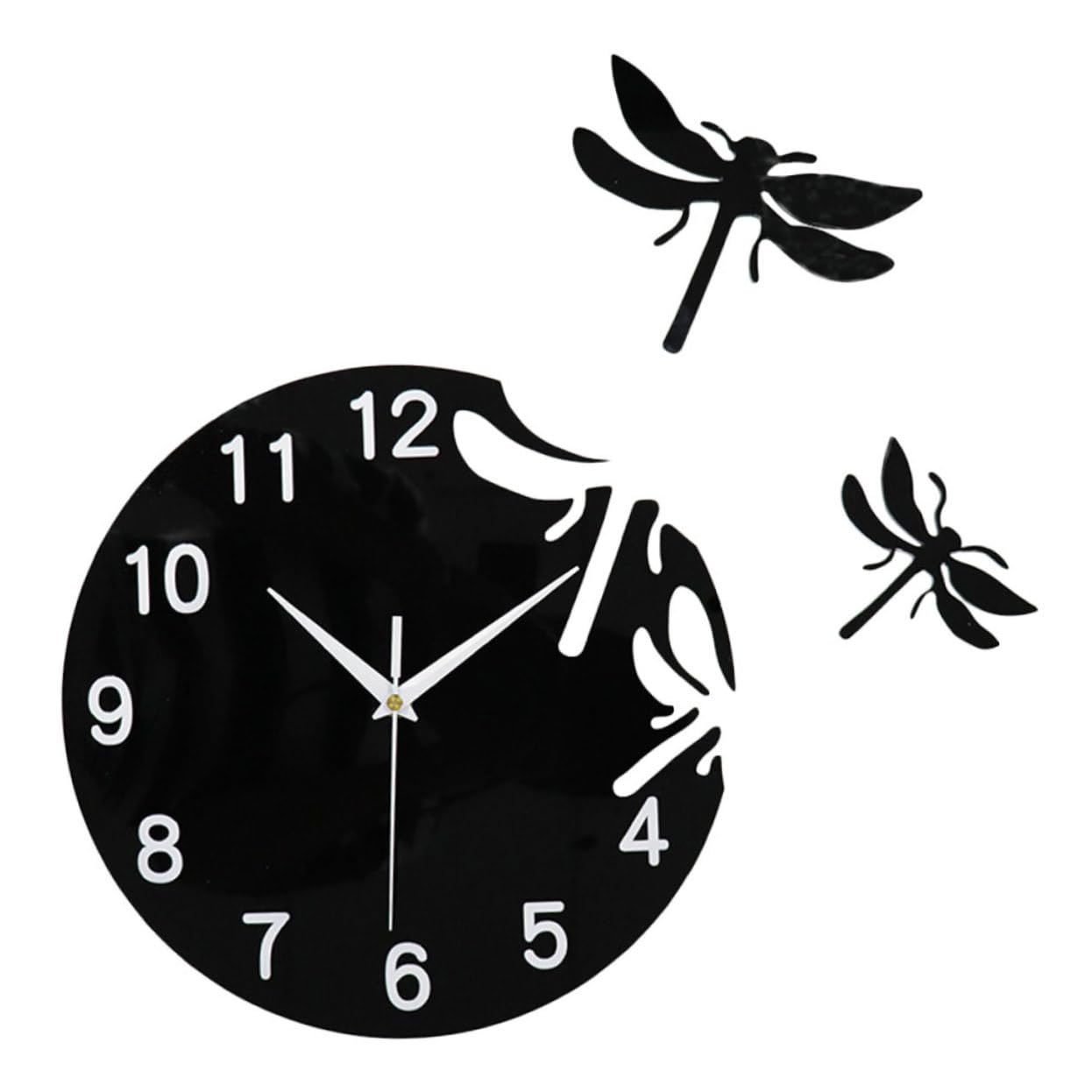 Horloge murale en acrylique iplusmile au motif libellule raffiné