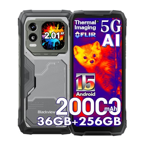 Blackview Xplore 1 Pro Wärmebildkamera Outdoor Handy ohne Vertrag Android 15, 36GB+256GB/2TB 20000mAh Smartphone Gemini AI, 6,78"FHD+, 64MP+50MP, Outdoor Smartphone Wasserdicht IP68,NFC/OTG/FM,Schwarz