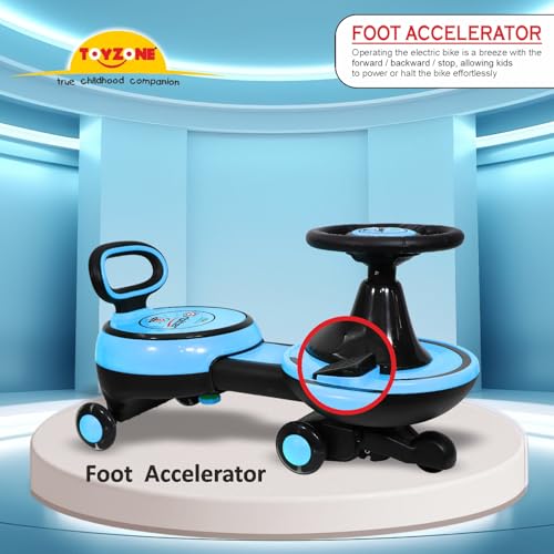 Image of Toyzone Orbiter Electric Magic Car (Blue) | Rechargeable Ride On with 12V 4.5 AH Battery | Colourful LED Lights & Music | Made in India | 6M Battery Warranty | Age 2-10 Years, Upto 30 KGs