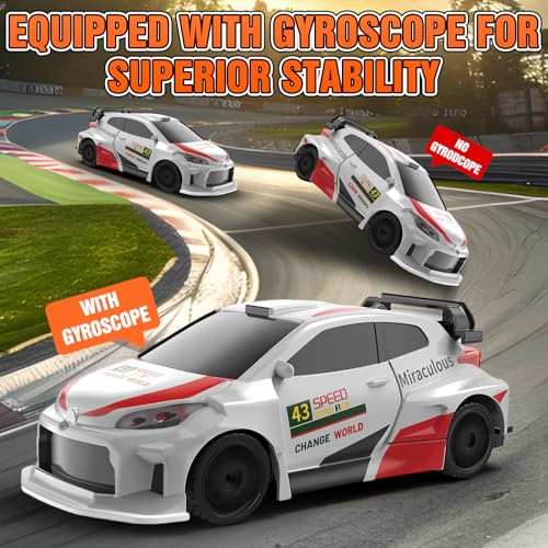 Image of RC Drift car, 1 /43 Mini Rc Drift car with Gyroscope, 2.4GHz Full Proportional Remote control Cars, 4WD High Speed Racing with Lights, Racing Tires, Model Cars Gift for Adults, Kids, Boys, Girls