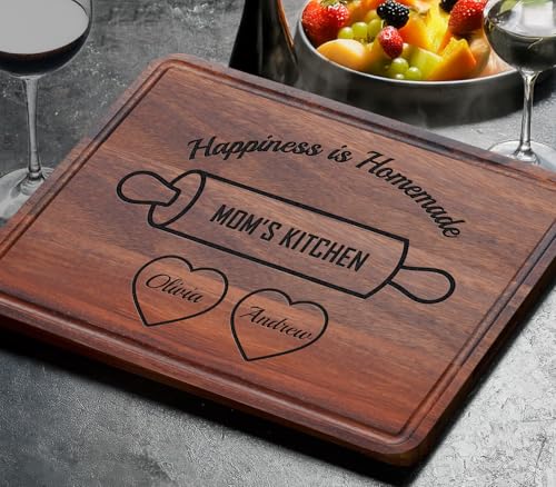 Personalized Cutting Board Gift for Grandma, Mom, Custom Christmas Gift with Kids Names for Mom, Nana, Custom Engraved Serving Board or Home Decor,... - Image 2