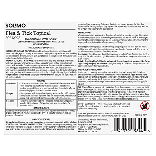 Amazon Basics Flea and Tick Topical Treatment for Small Dogs (5 -22 pounds), 6 Count (Previously Solimo) - Image 3