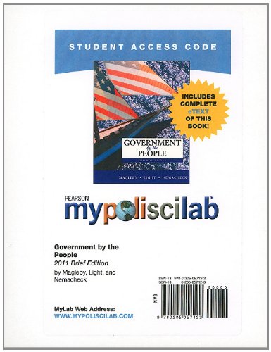 MyPoliSciLab with Pearson eText -- Standalone Access Card -- for Government by the People, Brief Edition (9th Edition)