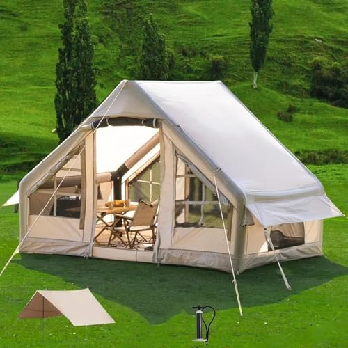 Carpa inflable para camping, 4-6 personas, beige miniatura 1