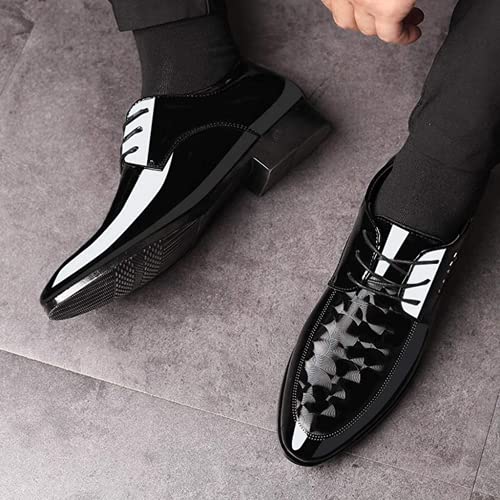 ZHOUYF Wedding Shoes for Men Fashion Modern Classic Business Formal Shoes Casual Lace-up Pointed Toe Leather Oxford Shoes Mens Dress Shoes4