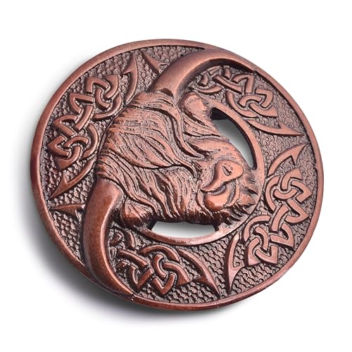 Kilt Emporium Broche en laiton pour kilt de vache écossaise 7,6 cm, Métal, Pas de gemme