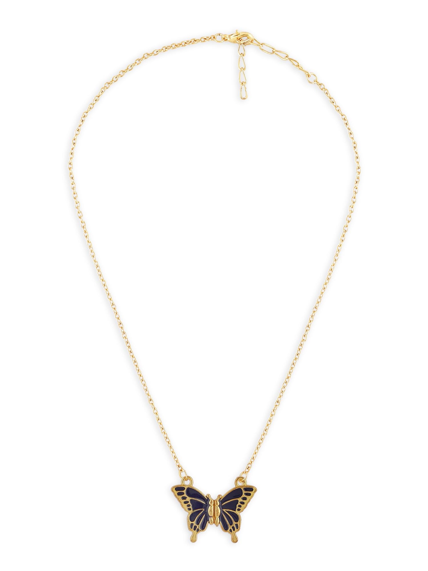 ZAVERI PEARLS Blue Enamel Contemporary Detachable Magnetic Butterfly Pendant & Chain For Women-ZPFK17208 (B0CRRP9MGX) Amazon Price History, Amazon Price Tracker