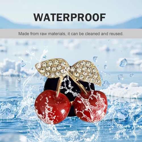 Image of Shakas 4 PCS Cherry Car Air Conditioner Vent Ornament, Creative Funny Small Fresh Style Alloy Aromatherapy, Clip-on Mounting Retrofit Accessory, Suitable for Most Cars (Red)