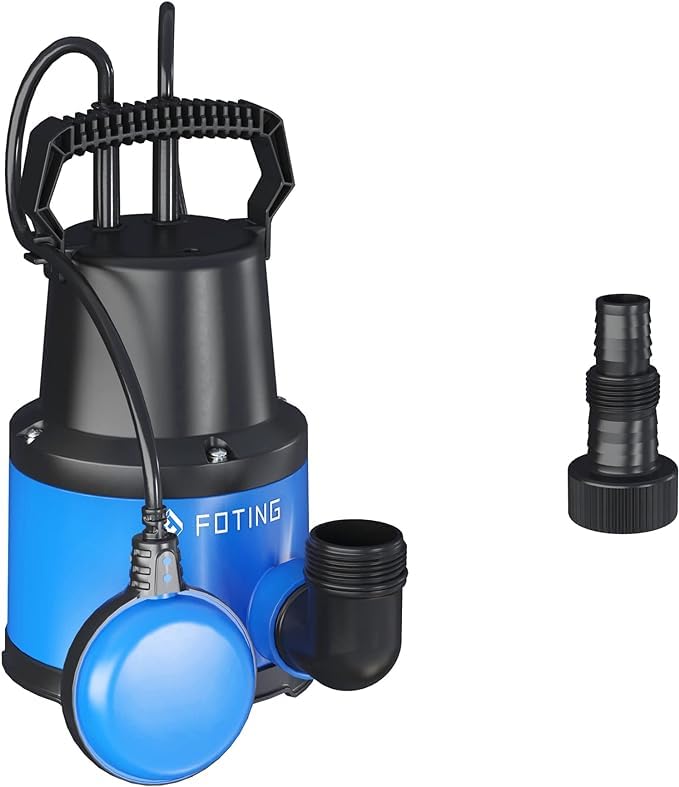 1/2 HP Sump Pump Submersible with Float Switch, 2535 GPH Water Pump for Pool Draining, Portable Submersible Water Pump for Hot Tub Swimming Pool Garden Pond Flooded Basement