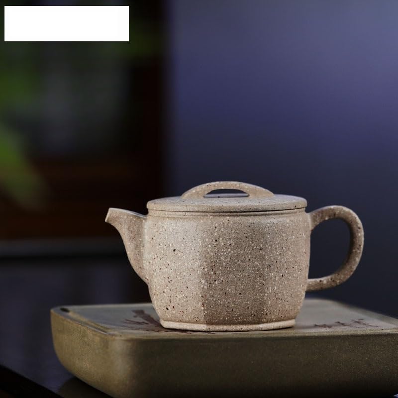 Teiere Teiera in Argilla Viola da 270 ml Teiera Fatta a Mano di Grosso Calibro Pentola di Minerale Grezzo Sabbia Grossolana Segmento di Giada Bianca Bollitore di Fango tè Zisha Teiera