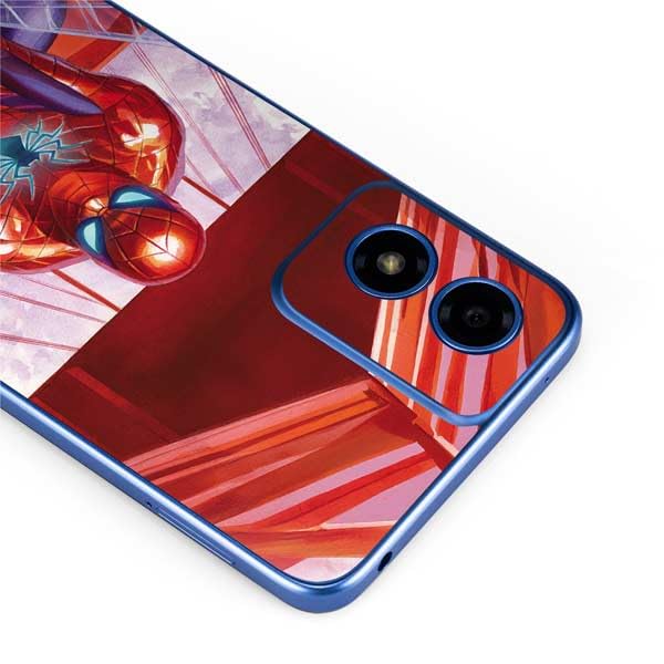 Skinit Decal Phone Skin Compatible with Moto G Play 4G - Officially Licensed Marvel Spiderman Web Slinger Design