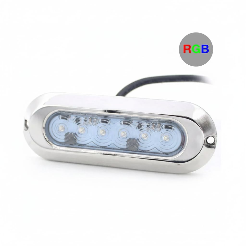 BARCELONA LED RGB Unterwasser LED Strahler 30W 12V IP68 für Boote, marine Edelstahl AISI 316L, wasserdichter nautischer Scheinwerfer, Poolbeleuchtung Unterwasserlicht