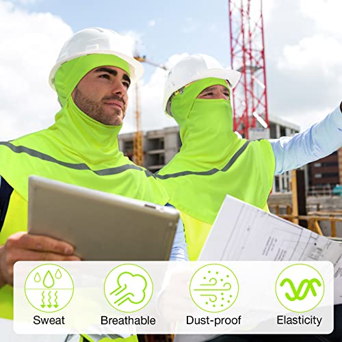 Image of Seematn 4 Pcs Balaclava Sun Men Face Mask UV Protection with Reflective Strip for Construction Work Neck Covers Summer