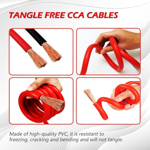 Image of NOONE Jumper Cables with Smart-6 Protector, Professional Booster Cables 6 Gauge 16Feet (6AWG x 16Ft) with Carry Bag Included
